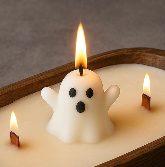 Spooky ghost dough bowl candle