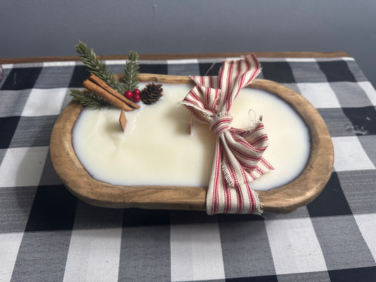 Christmas pine dough bowl candle