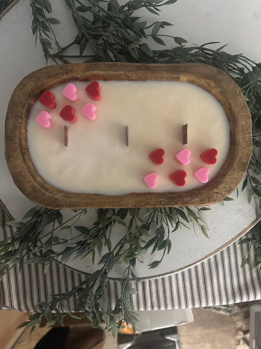 π Heart Wood Dough Bowl Candle