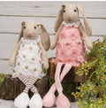Flower Dress Dangle Leg Bunnies