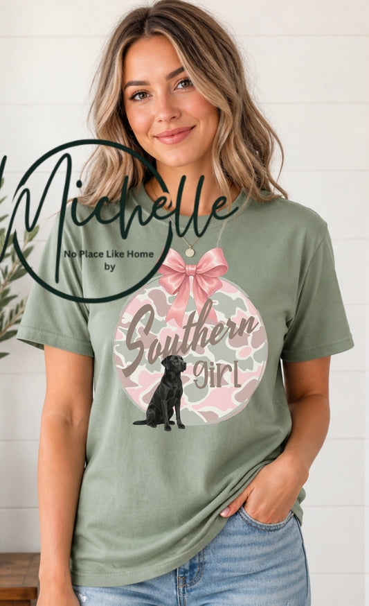 Southern Girl Camo Bow Tee (Dog Lover Edition) | Women