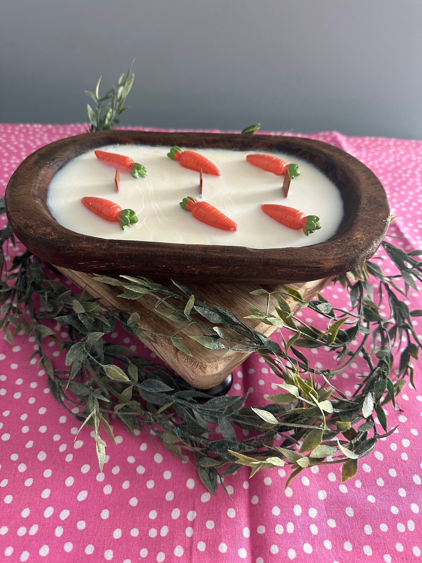 Carrot dough bowl candle