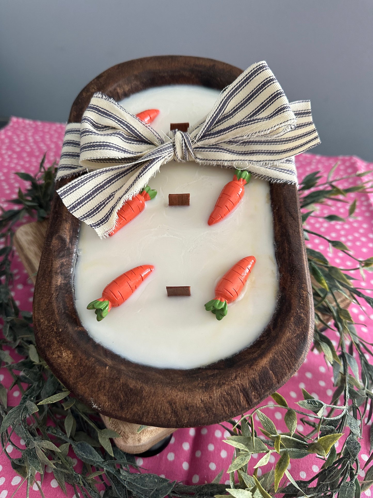 Carrot dough bowl candle