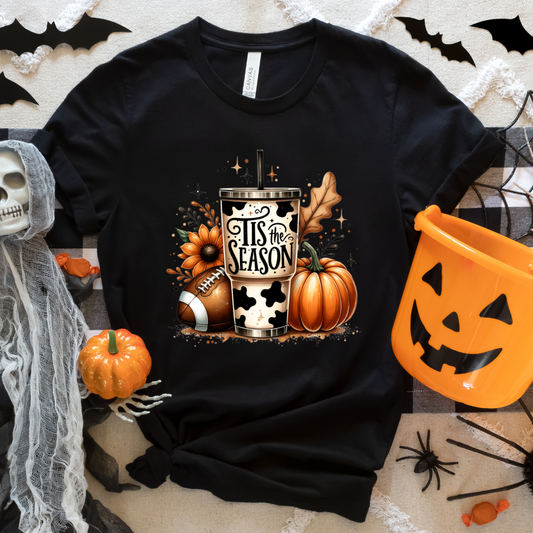 Fall Tis the Season cow cup T-shirt