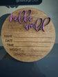 Hello World Wooden birth announcement sign-Baby Stats keepsake