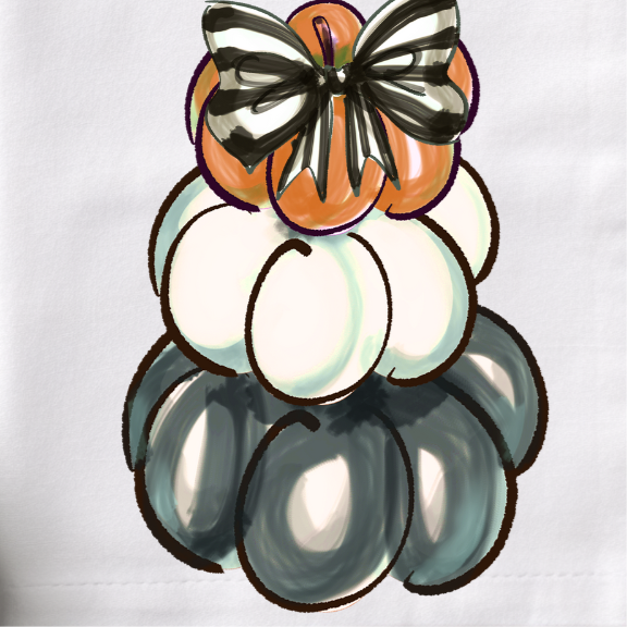Stacked Pumpkin flour sack hand towel