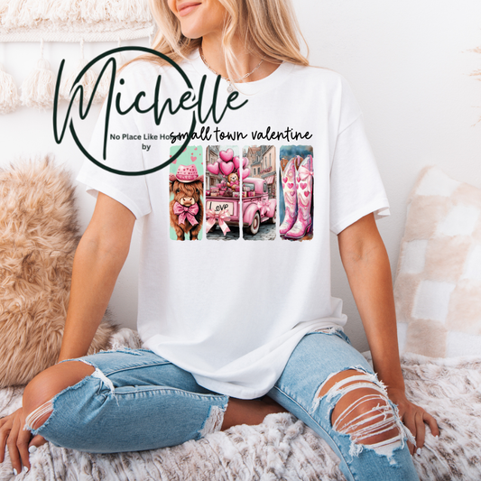 💕 Small Town Valentine Graphic Tee – Southern Valentine Shirt
