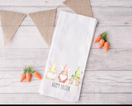 Happy Easter Gnome flour sack hand towel