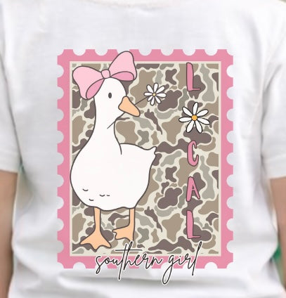 Southern Girl Goose Youth Graphic Tee | Country Kids Front & Back Shirt