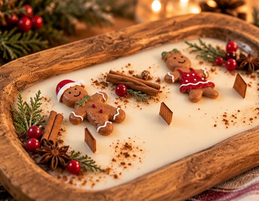 Gingerbread Christmas Dough Bowl Candle