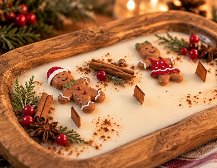 Gingerbread Christmas Dough Bowl Candle