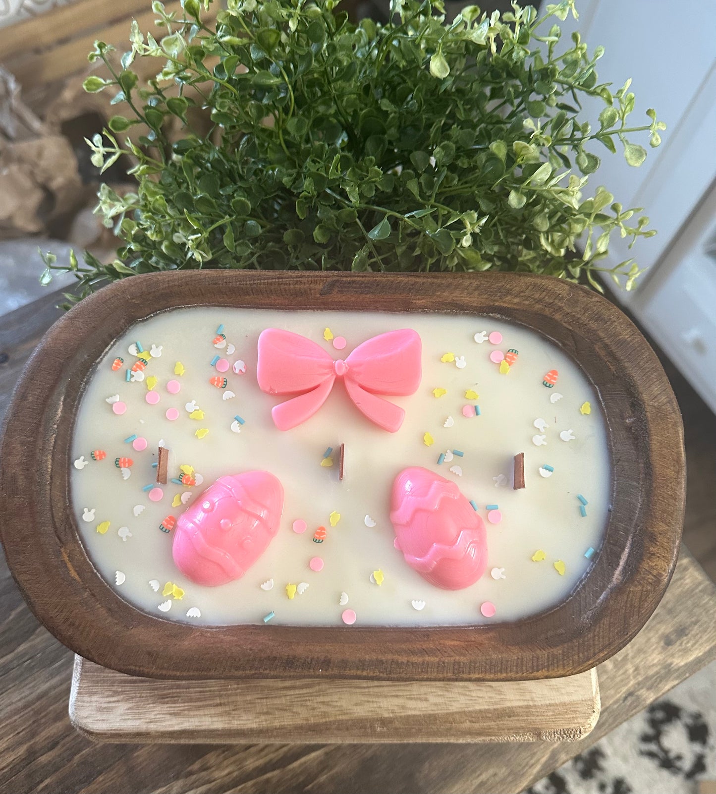 Easter egg dough bowl candle
