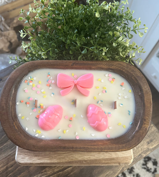 Easter egg dough bowl candle