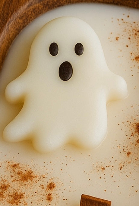 Spooky dough bowl candle w/ghost & pumpkins