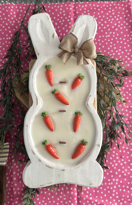 Large Bunny w/ Carrots dough bowl candle