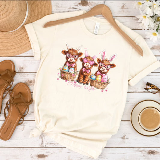 Happy Easter Highland Cows T-Shirt, Graphic T, Easter Shirt, Holiday T-shirt, Soft Cotton shirt