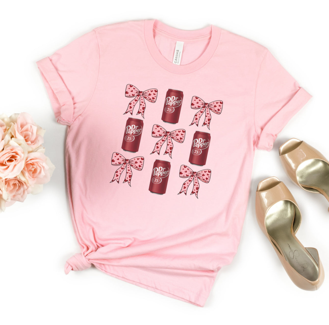 Dr. Pepper & Bows T-Shirt, Graphic T, Everyday Shirt, Casual T-shirt, Soft Cotton shirt