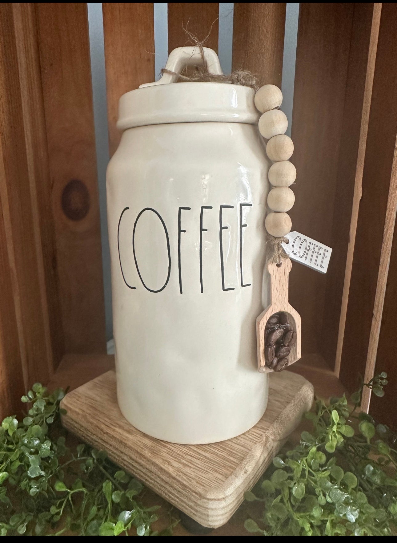 Mini Coffee Scoop Charm with Beads – Farmhouse Coffee Bar Decor