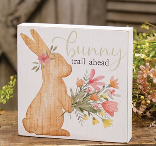 Bunny Trail Ahead Square Box Sign