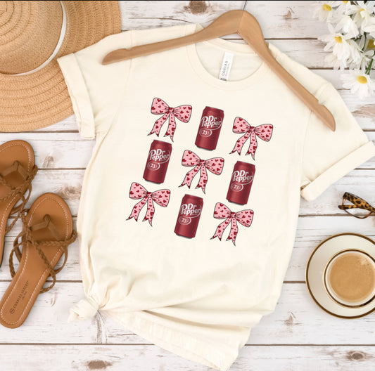 Dr. Pepper & Bows T-Shirt, Graphic T, Everyday Shirt, Casual T-shirt, Soft Cotton shirt