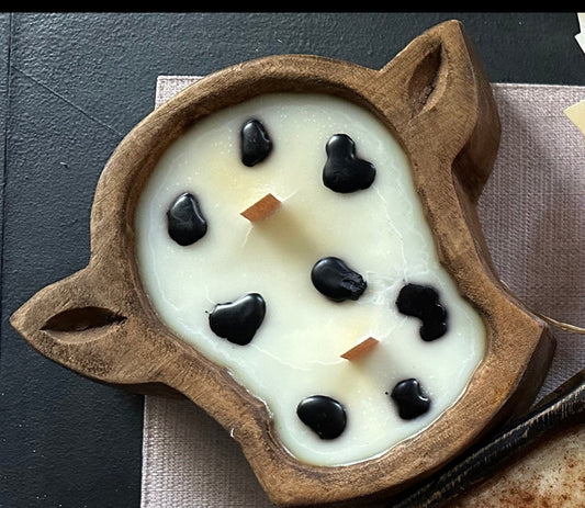 Cow dough bowl candle