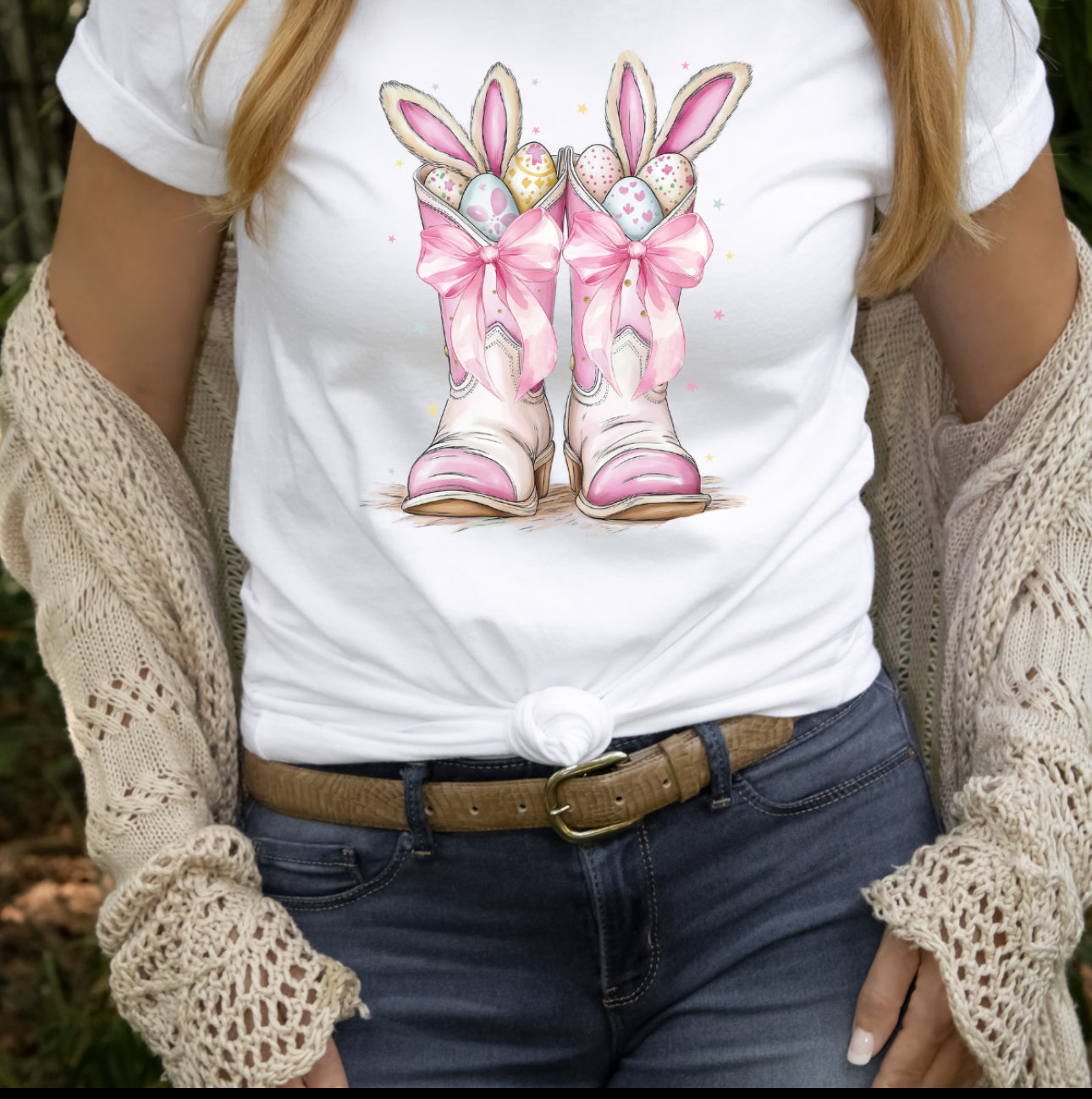 Easter Cowboy Boot Bunny T-Shirt, Graphic T, Easter Shirt, Holiday T-shirt, Soft Cotton shirt