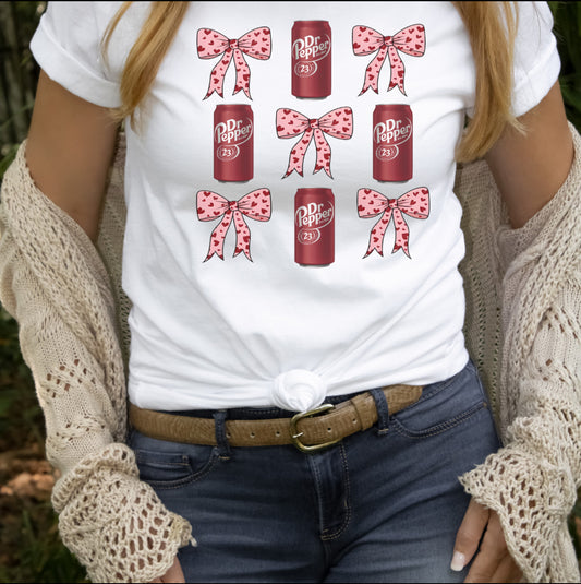Dr. Pepper & Bows T-Shirt, Graphic T, Everyday Shirt, Casual T-shirt, Soft Cotton shirt