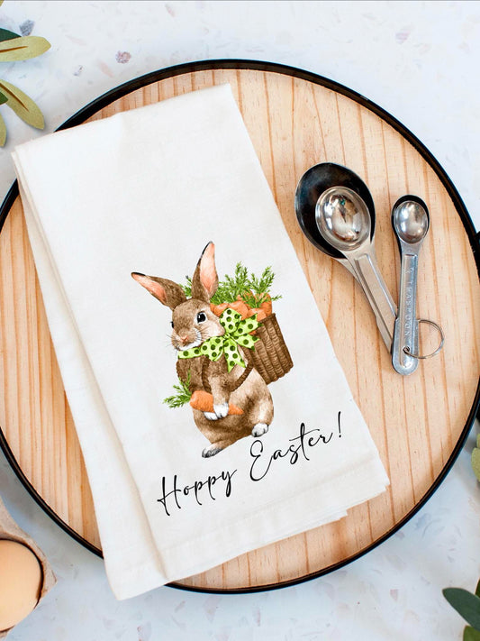Happy Easter Bunny flour sack hand towel