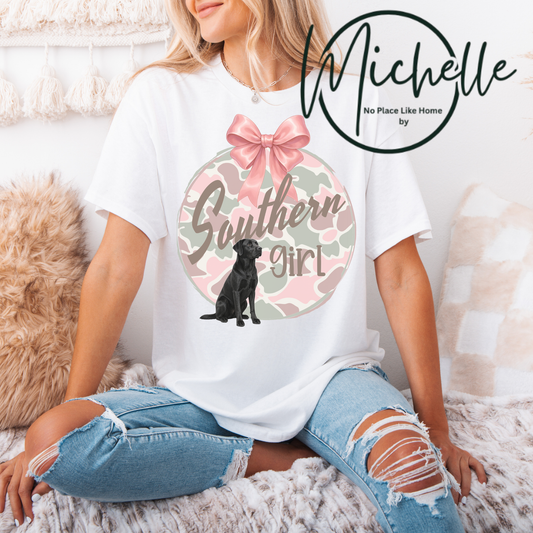 Southern Girl Camo Bow Tee (Dog Lover Edition) | Women