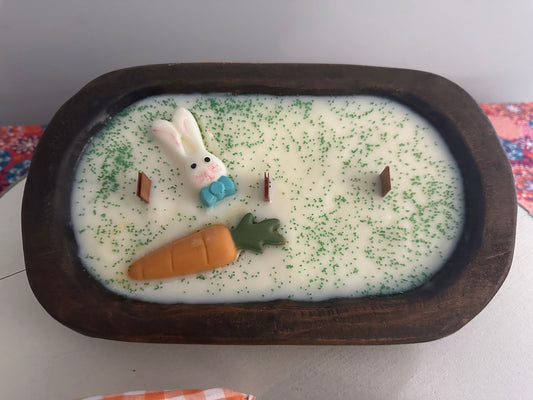 Bunny & Carrot dough bowl candle