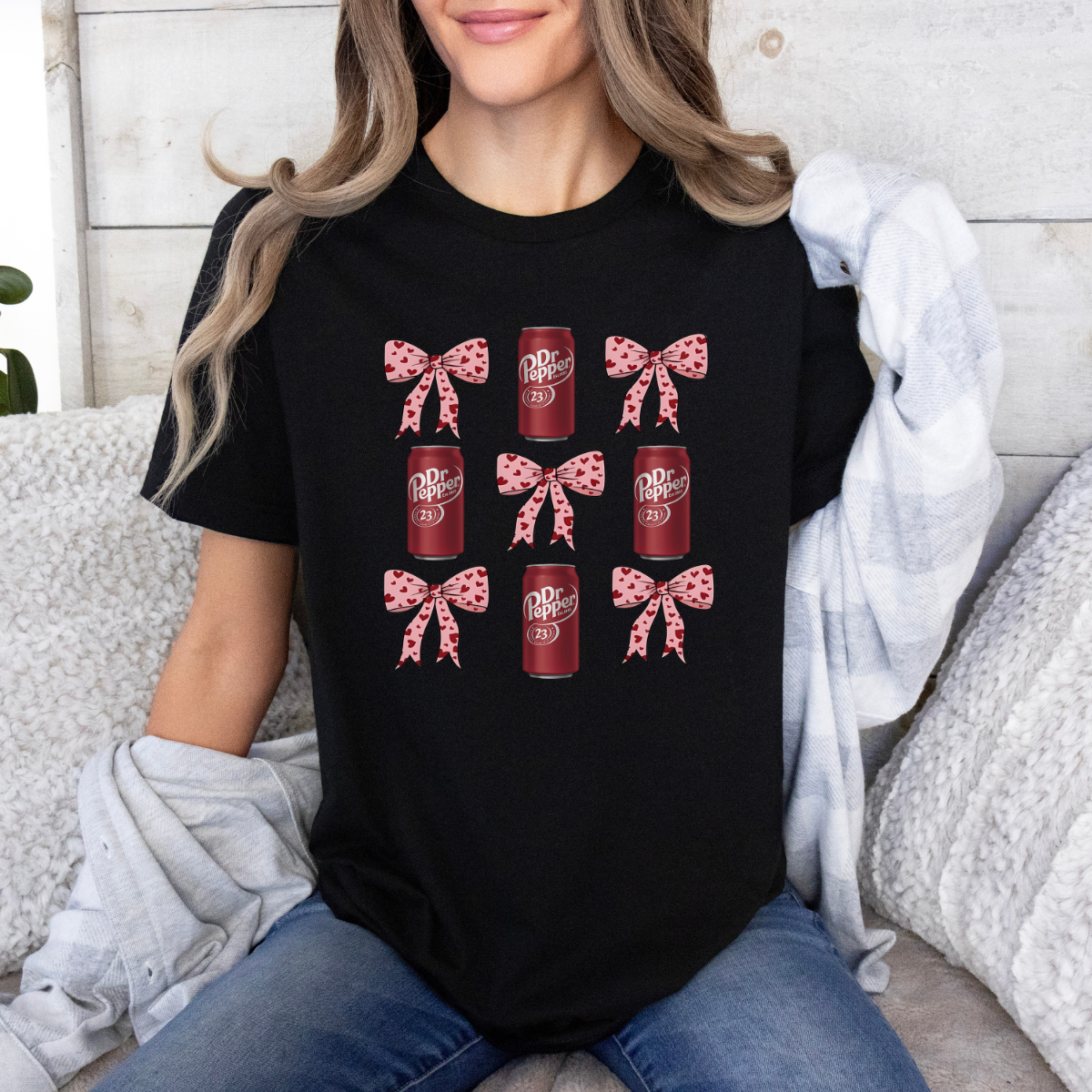 Dr. Pepper & Bows T-Shirt, Graphic T, Everyday Shirt, Casual T-shirt, Soft Cotton shirt