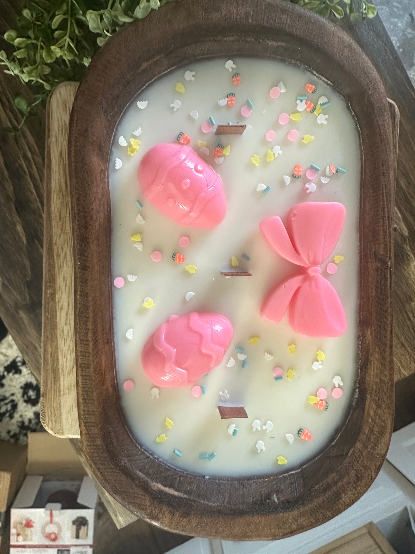 Easter egg dough bowl candle