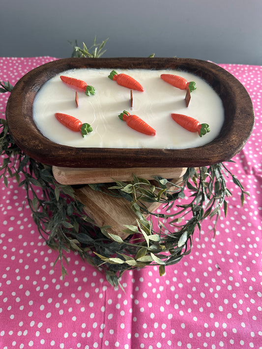 Carrot dough bowl candle