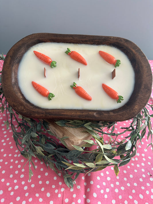 Carrot dough bowl candle