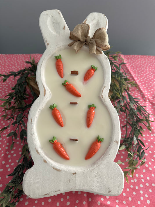 Large Bunny w/ Carrots dough bowl candle