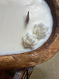 Rustic Dough Bowl Candle with Succulents & Bow