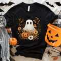 Fall Floral Ghost Tee – Cozy & Cute Halloween Vibes