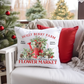 Holly Berry Farm Christmas throw pillow