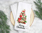 Merry Christmas tier tray flour sack hand towel