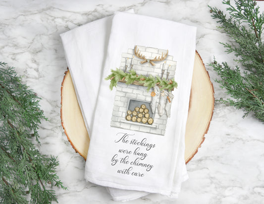Stockings were hung flour sack hand towel